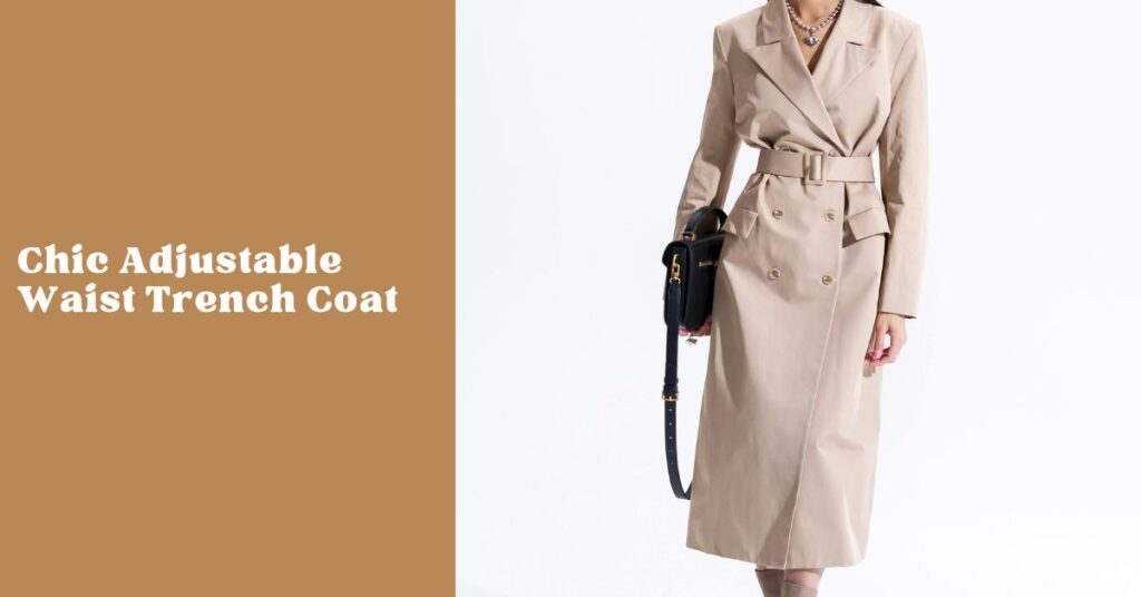 Chic adjustable waist trench coat for capsule wardrobe
