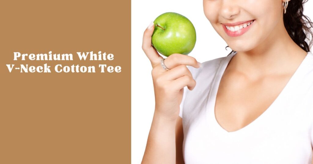 Premium white v neck cotton tee basic top
